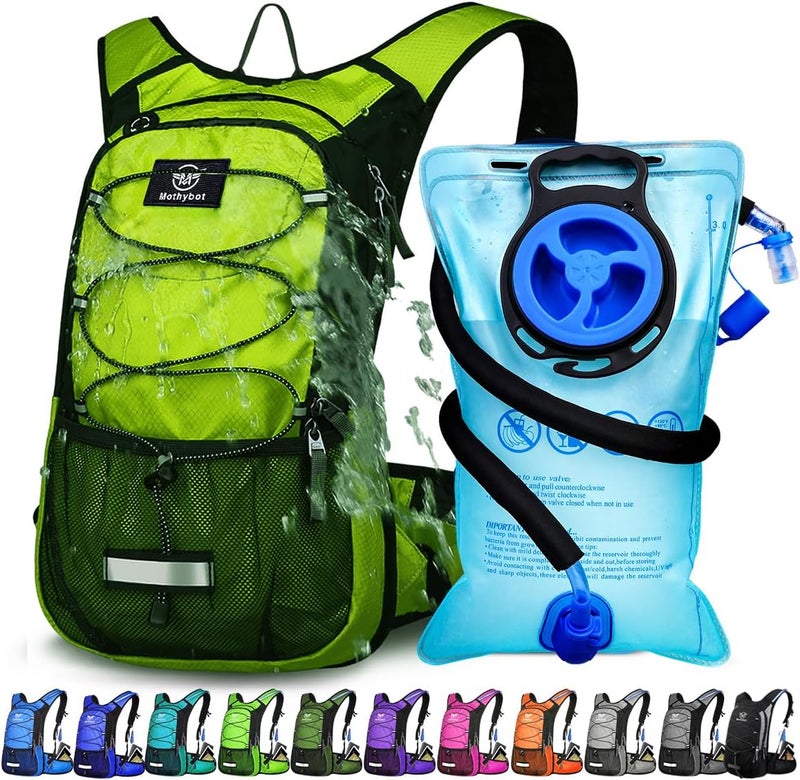Mothybot Insulated Hydration Backpack Pack with 3L BPA Free Leak Proof Water Bladder, Large Storage Lightweight Hiking Daypack with Waist Pouches & Cooler Layer, for Running, Biking, Camping, Festival - Image 1